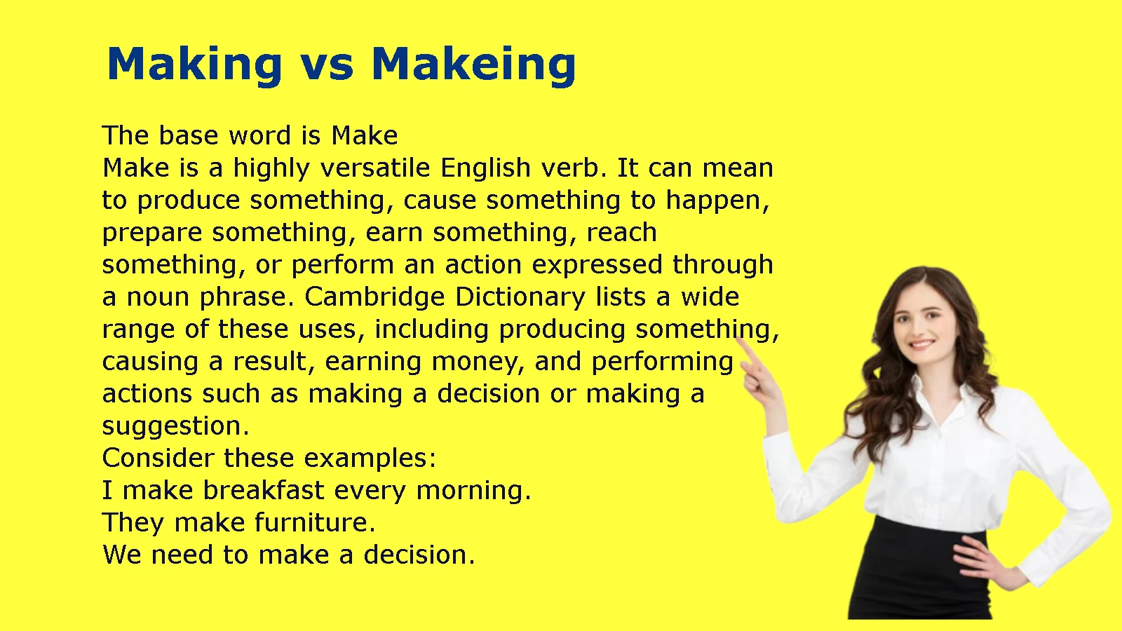 Making vs Makeing