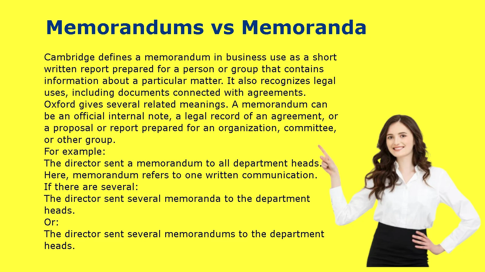 Memorandums vs Memoranda