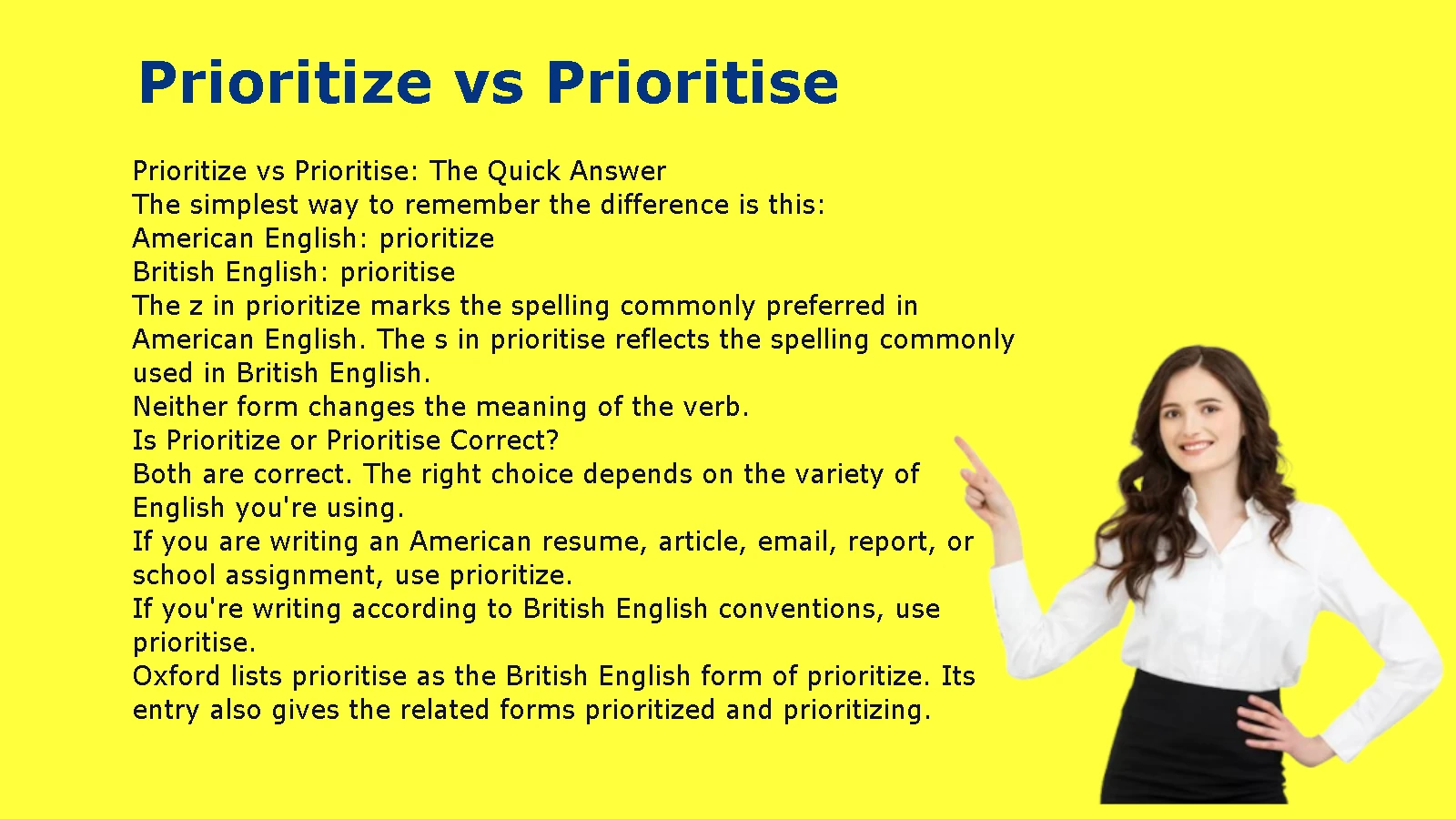 Prioritize vs Prioritise