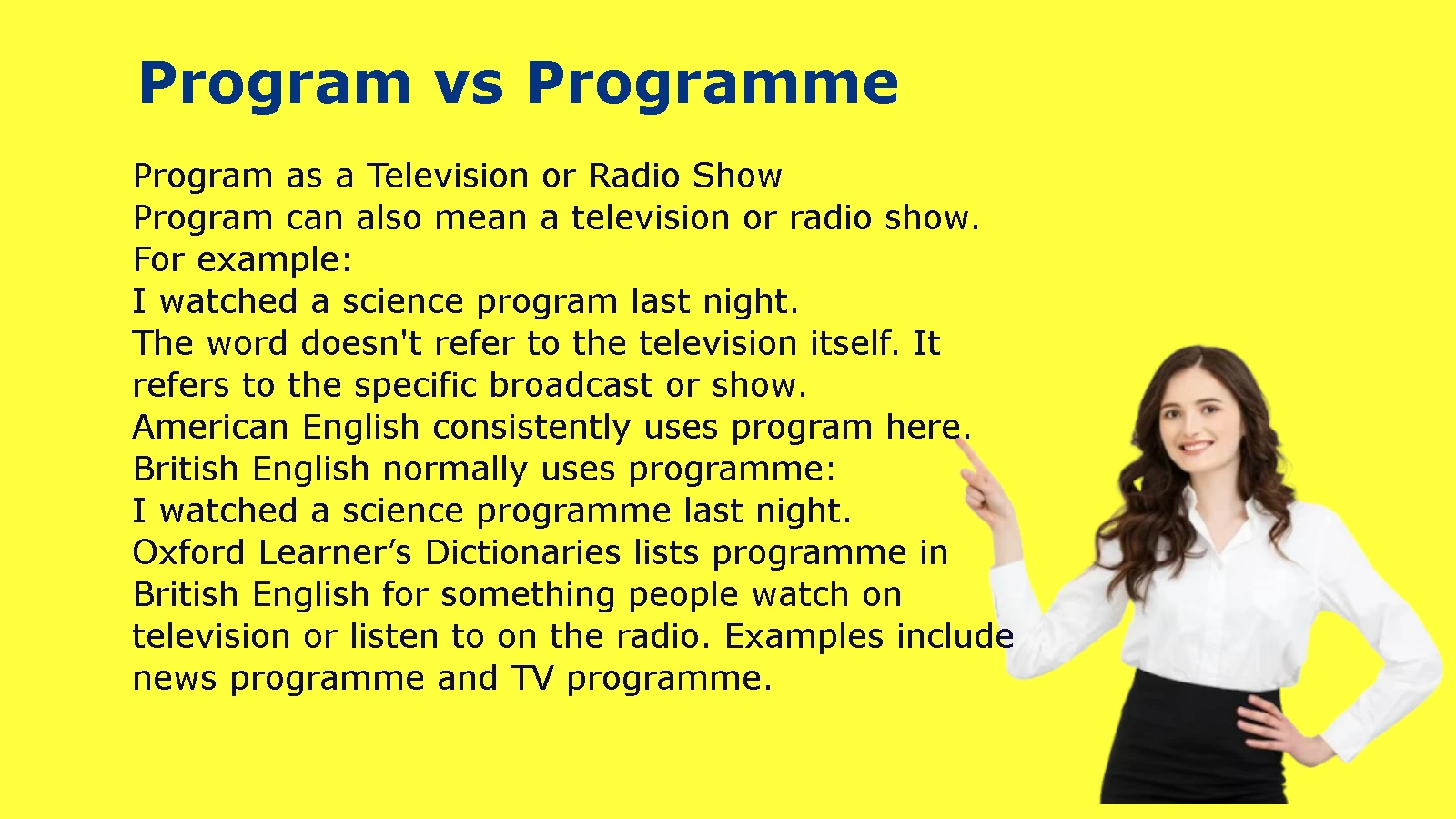 Program vs Programme