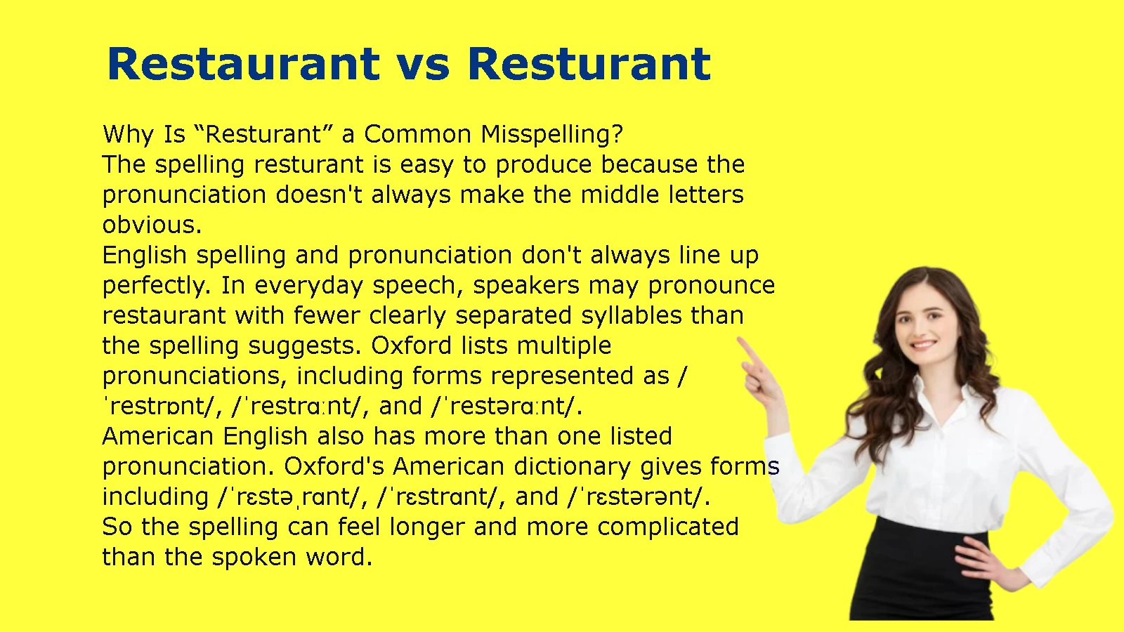 Restaurant vs Resturant