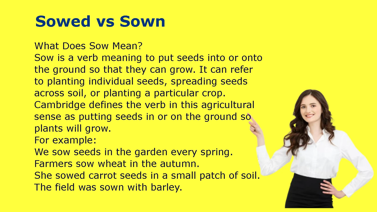Sowed vs Sown