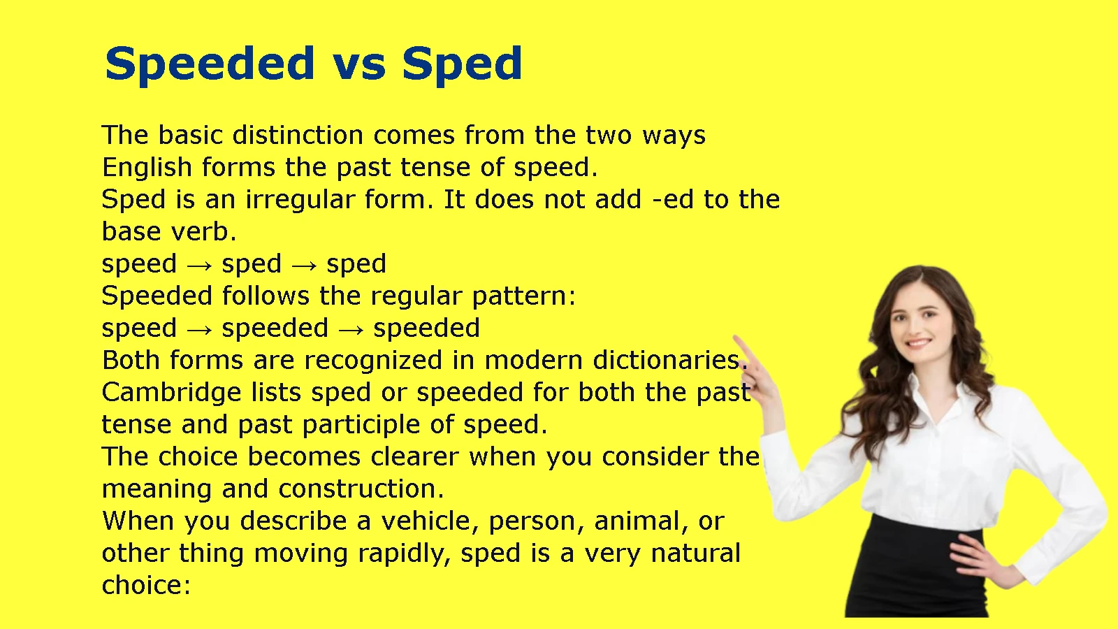 Speeded vs Sped