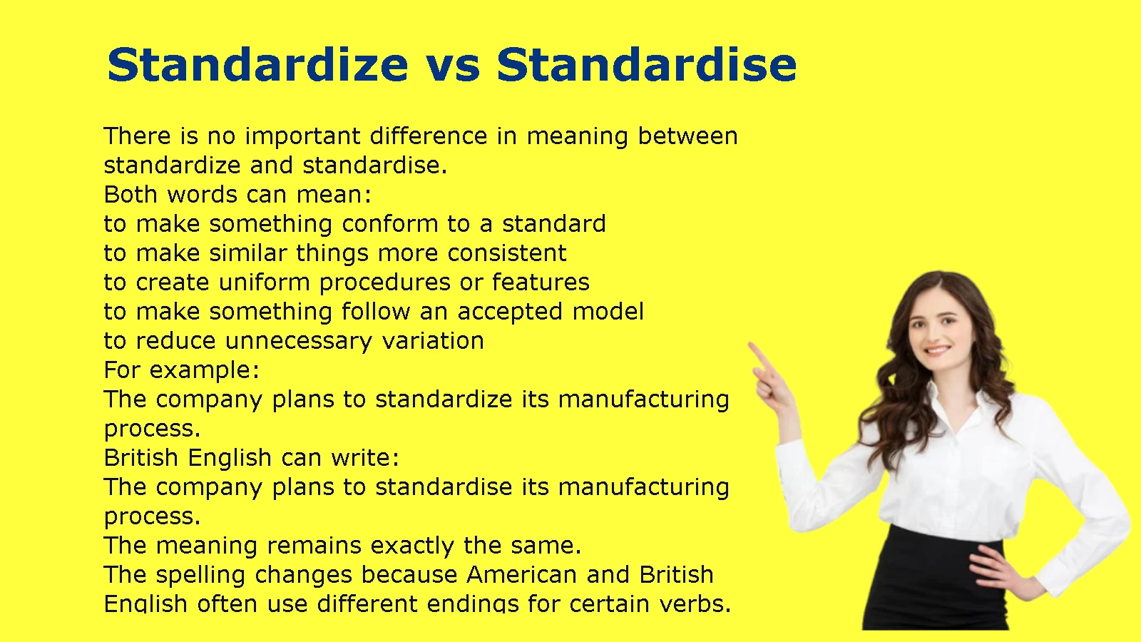 Standardize vs Standardise