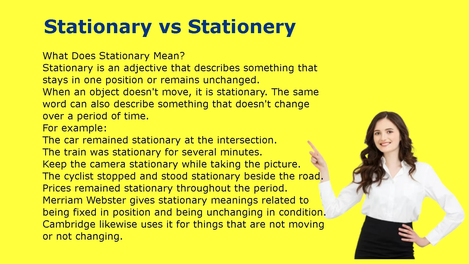 Stationary vs Stationery