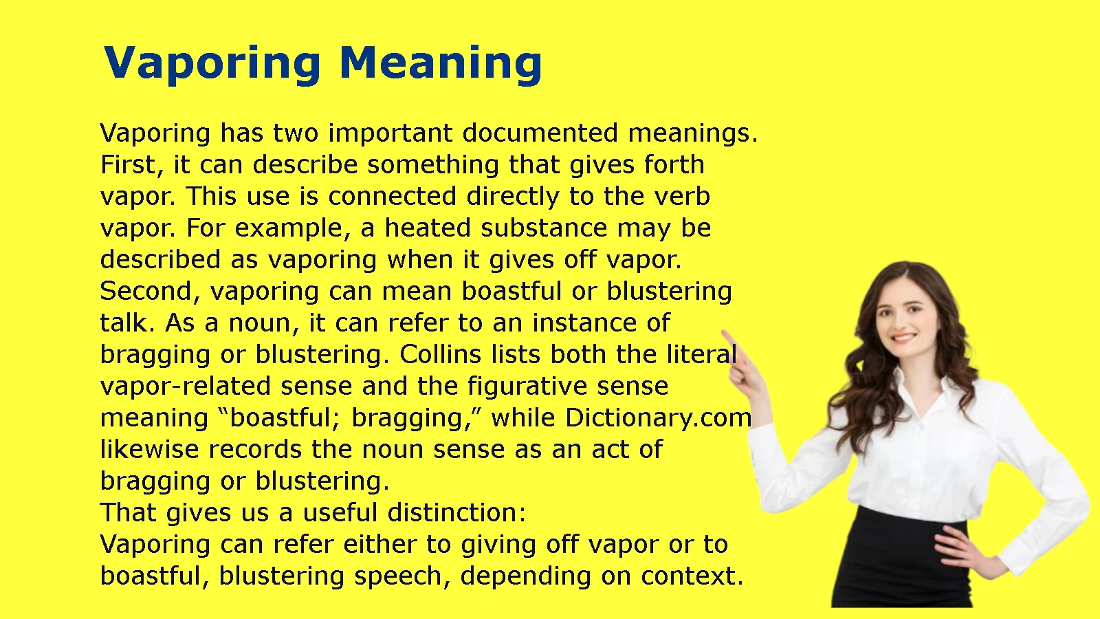 Vaporing Meaning