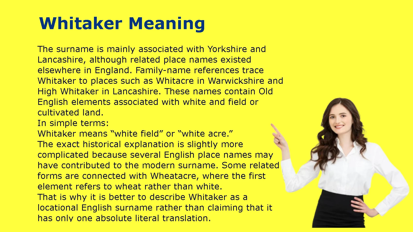 Whitaker Meaning