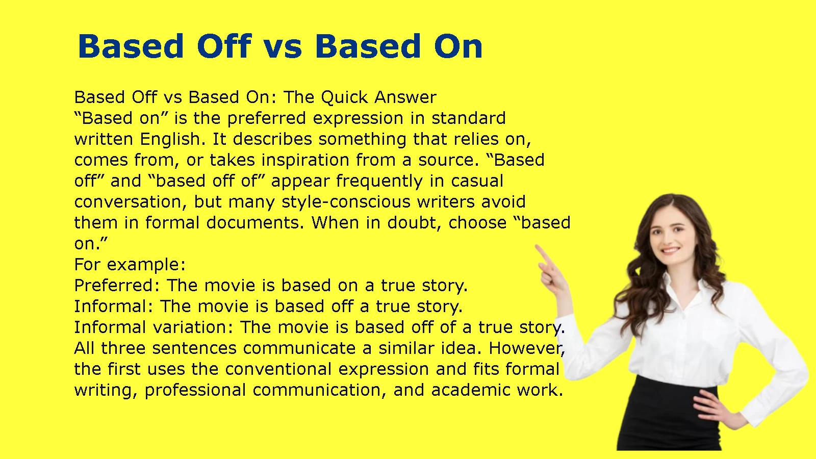 Based Off vs Based On