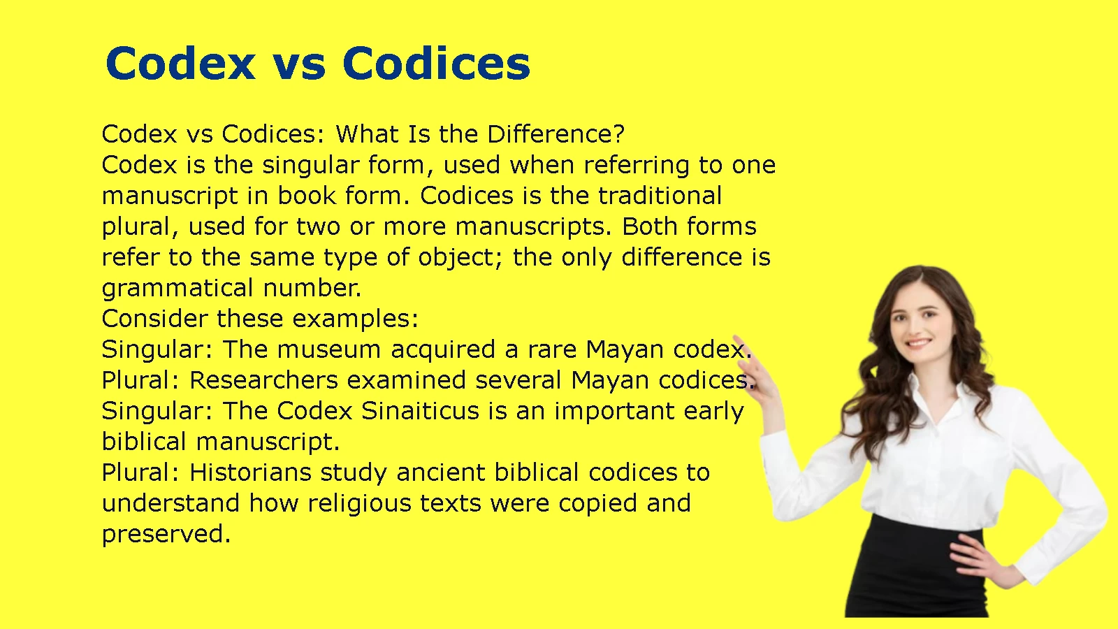 Codex vs Codices