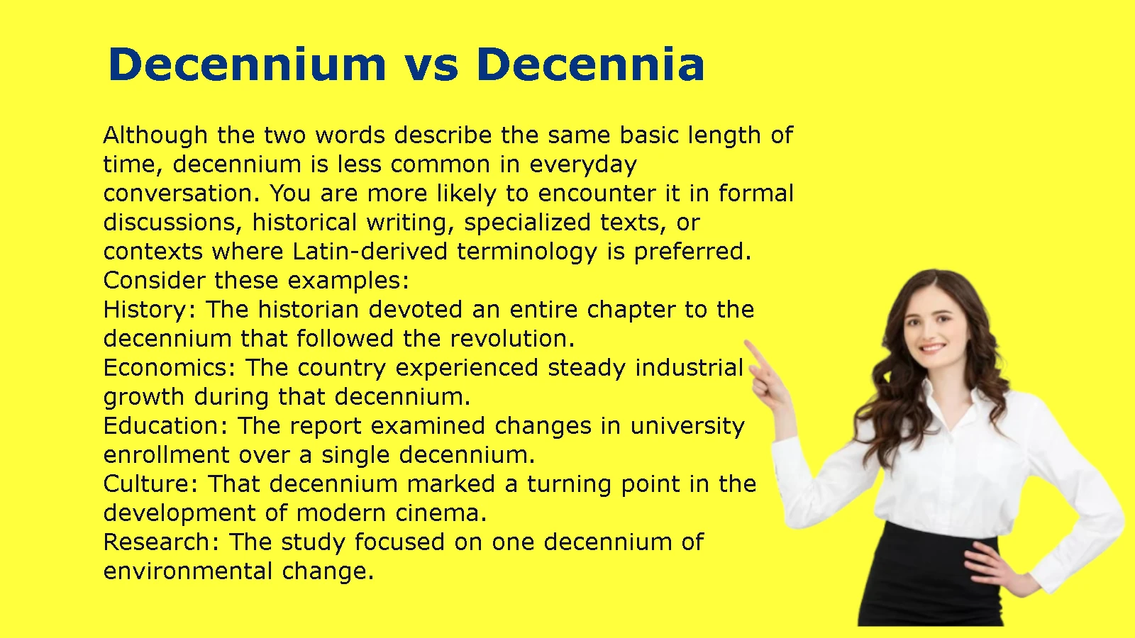 Decennium vs Decennia