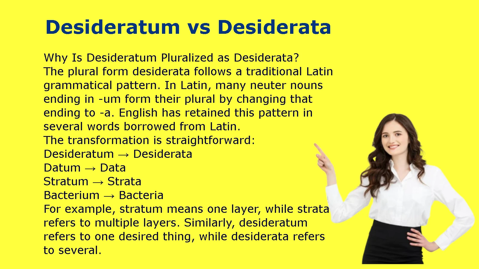 Desideratum vs Desiderata