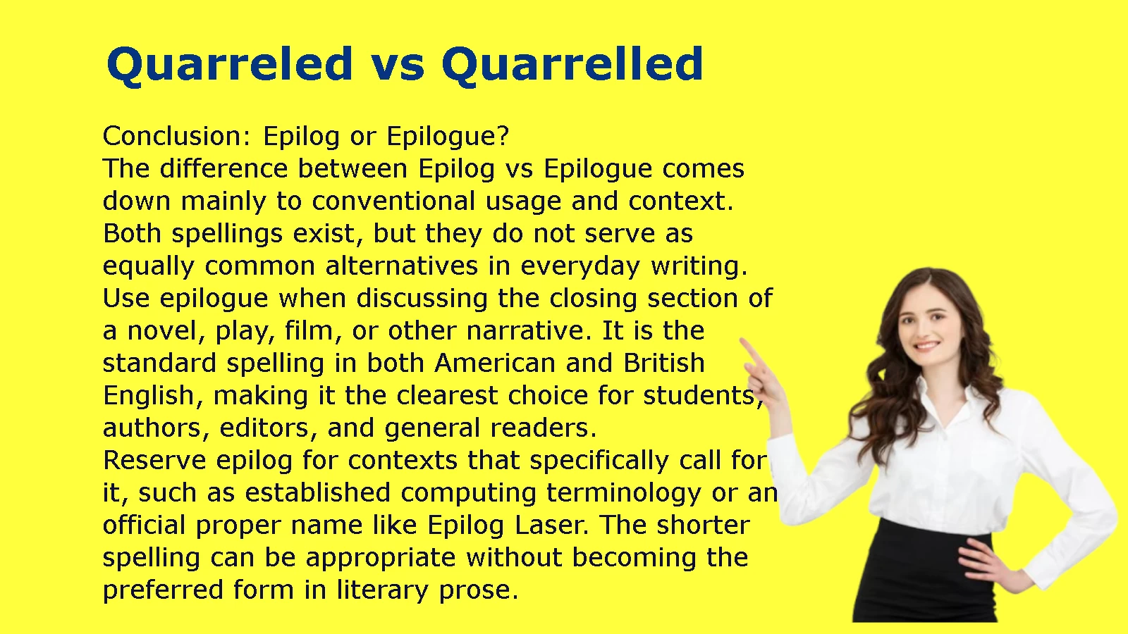 Epilog vs Epilogue
