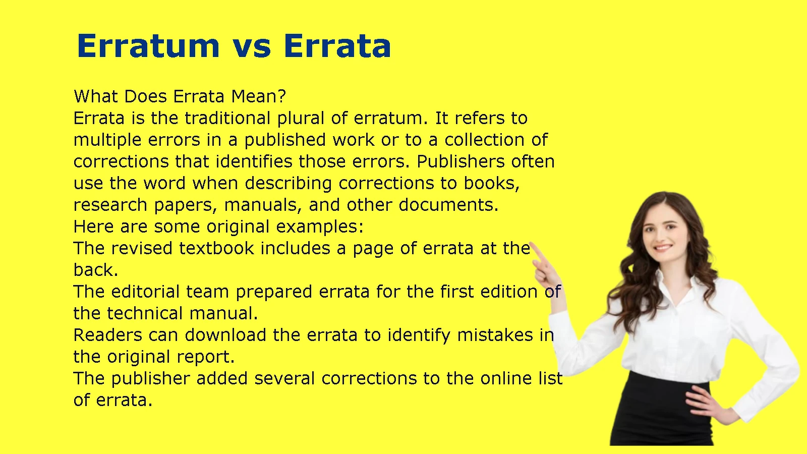 Erratum vs Errata