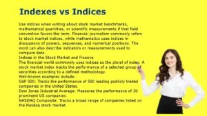 Indexes vs Indices