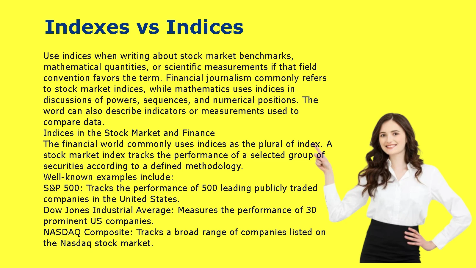 Indexes vs Indices