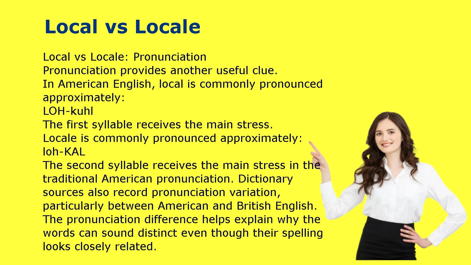 Local vs Locale