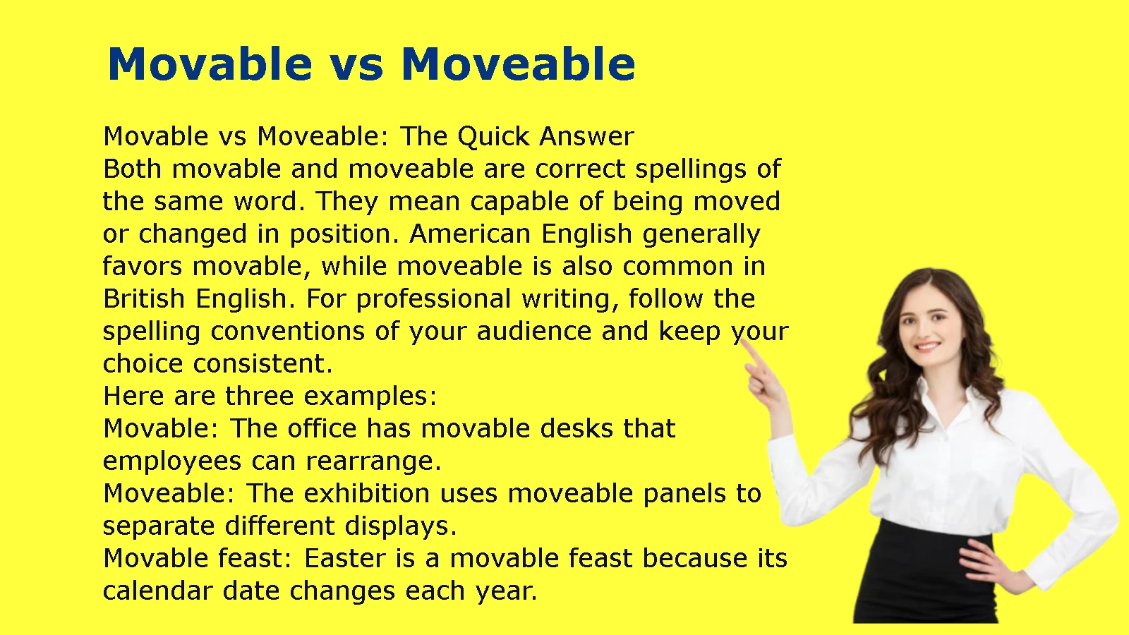 Movable vs Moveable