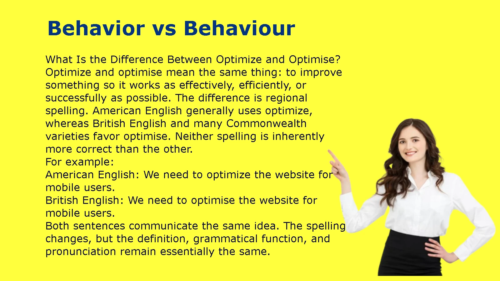 Optimize vs. Optimise