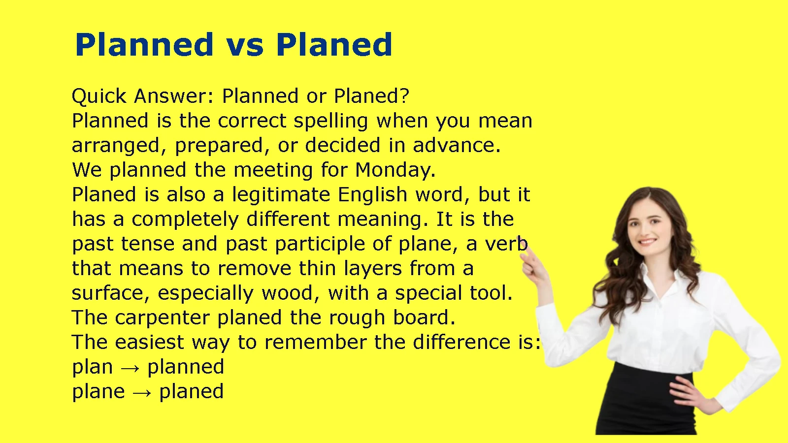 Planned vs Planed