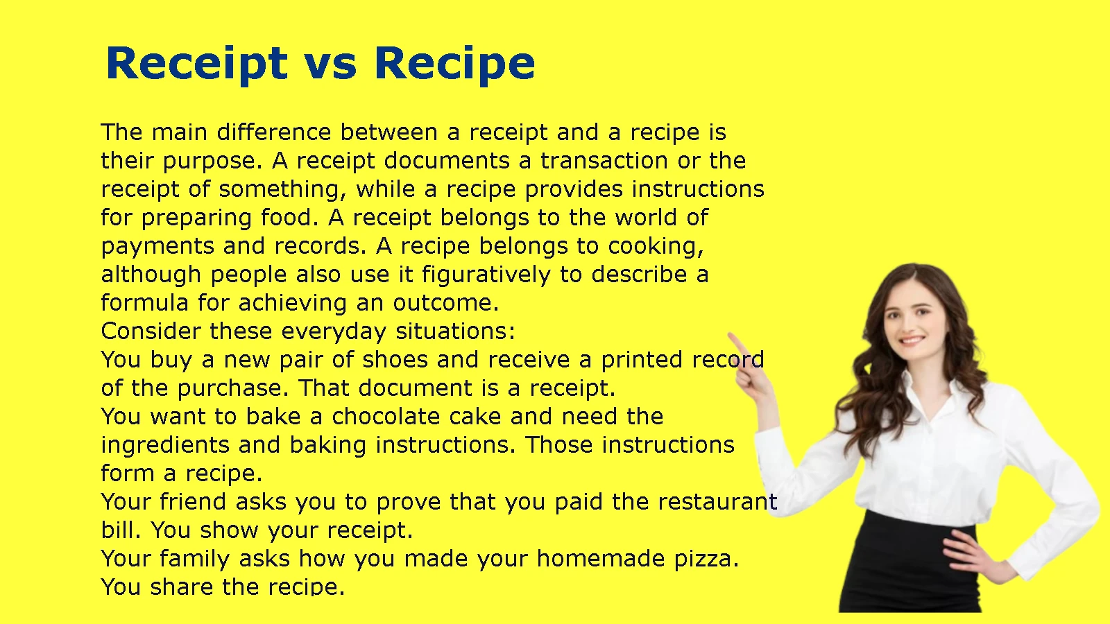 Receipt vs Recipe