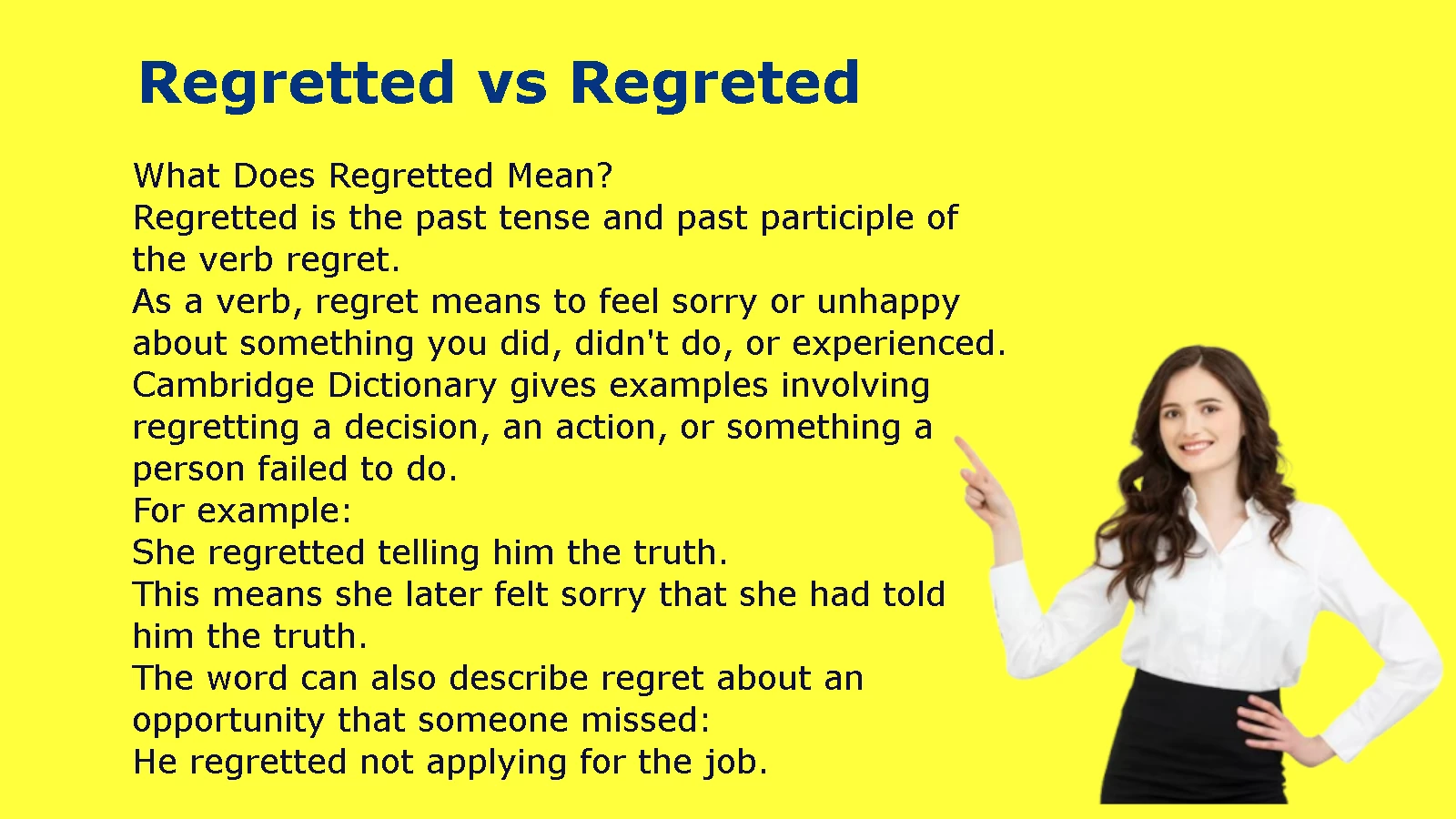Regretted vs Regreted
