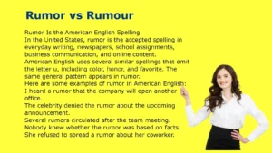 Rumor vs Rumour