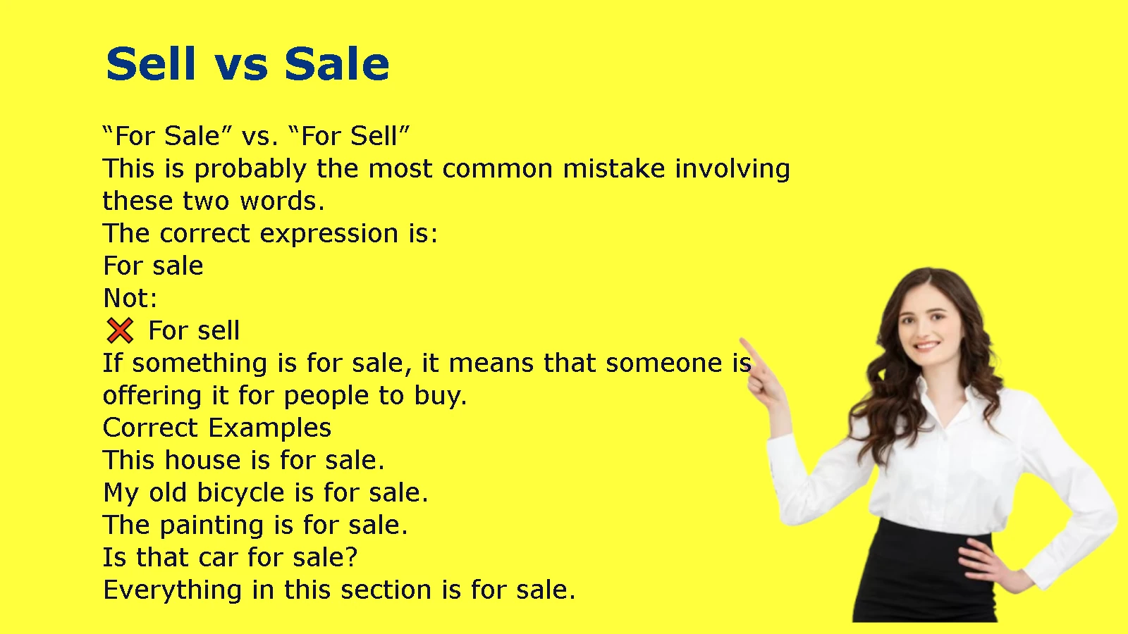 Sell vs Sale