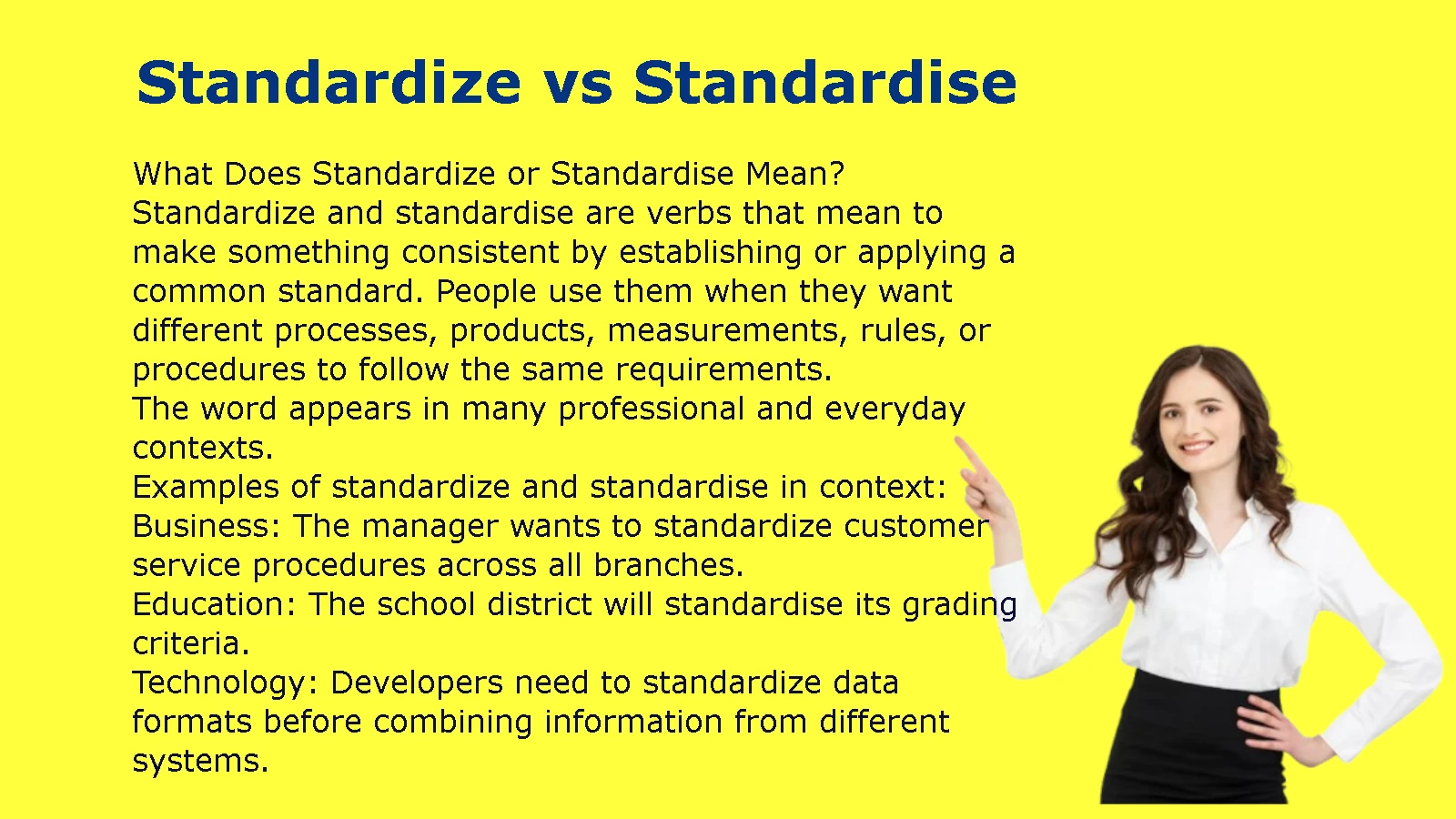 Standardize vs Standardise